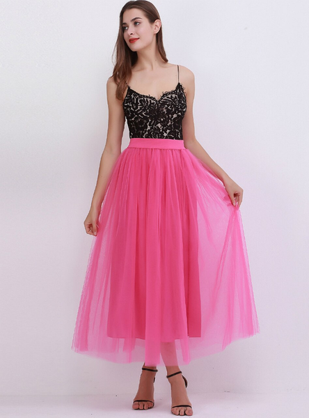 Fuchsia Mesh Tulle Tutu Skirt