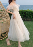 Sweet Elegant White Spaghetti Strap Off Shoulder Party Dresses