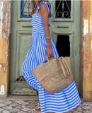 Chic Striped Strap A-line Maxi Dress