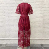 Summer Embroidery Lace Hollow Out Maxi Dress