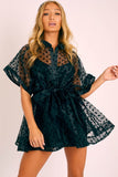 Tulle Lace Dot Party Mesh Sheer Sexy Women See Through Dress